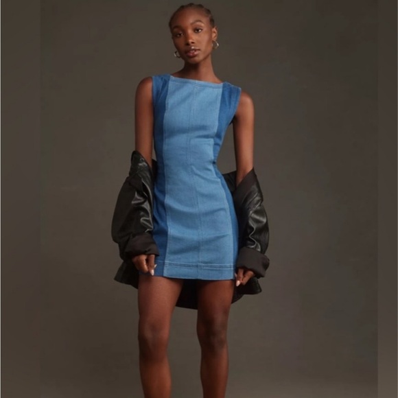 Anthropologie Dresses & Skirts - Anthropologie Pilcro Sleeveless Two-Tone Denim Mini Dress